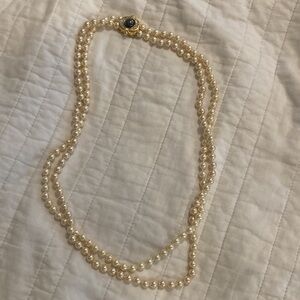 Double Strand Pearl Necklace (costume jewelry)